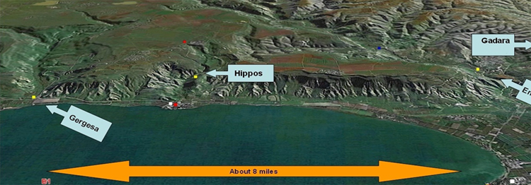 Map 3 of the Gadarene Demoniac - Eastern Shore of Galilee